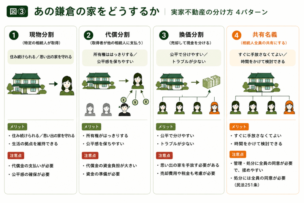 実家の分け方4つ
